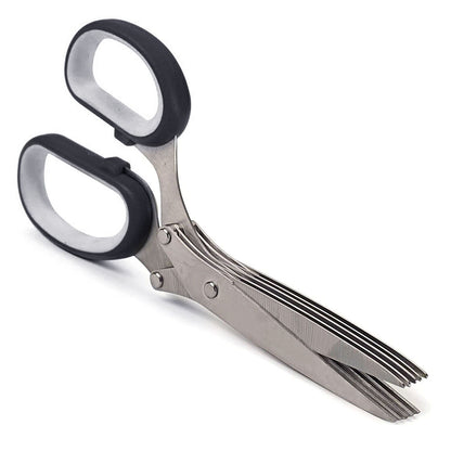 Stainless Steel Herb Scissors with Multi Blades, Fast-Cutting Shears for Kitchen Use