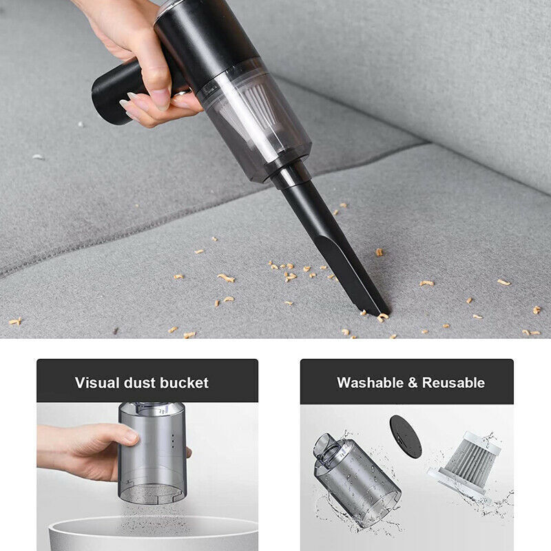 Portable Handheld Car Vacuum Cleaner, High-Power Cordless Design for Car, Sofa, Desk & Small Spaces