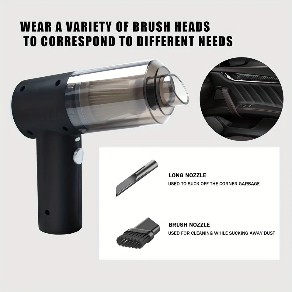 Portable Handheld Car Vacuum Cleaner, High-Power Cordless Design for Car, Sofa, Desk & Small Spaces