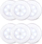 6-Pack Motion Sensor LED Puck Lights, Battery-Operated for Stairs, Closet, Under Cabinet (Cool White)