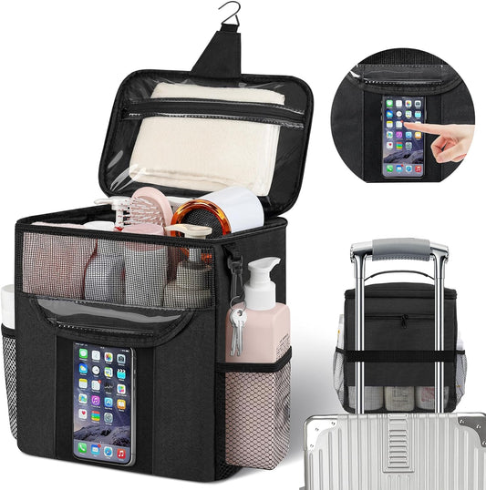 Portable Shower Caddy Tote, Quick-Dry Hanging Toiletry Bag for Dorm, Camping, Gym & Travel