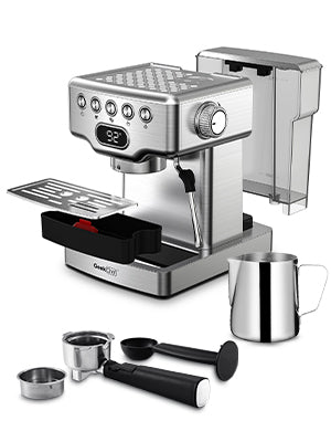 Geek Chef 20-Bar Espresso Machine with Milk Frother, 1.8L Tank, Stainless Steel for Home Use