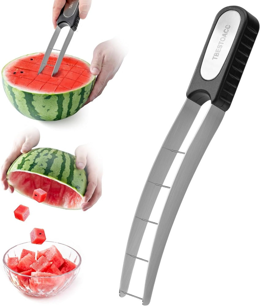 Stainless Steel Watermelon Slicer, Reusable Kitchen Tool for Cutting Watermelon & Other Fruits