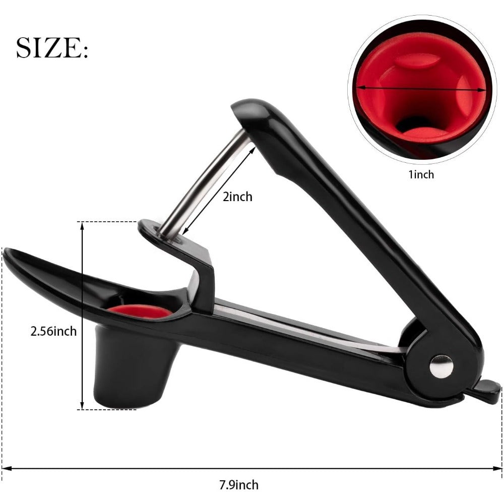 Stainless Steel Cherry Pitter Tool, Handheld Push Design with Lock, Saves Time for Cherry Jam