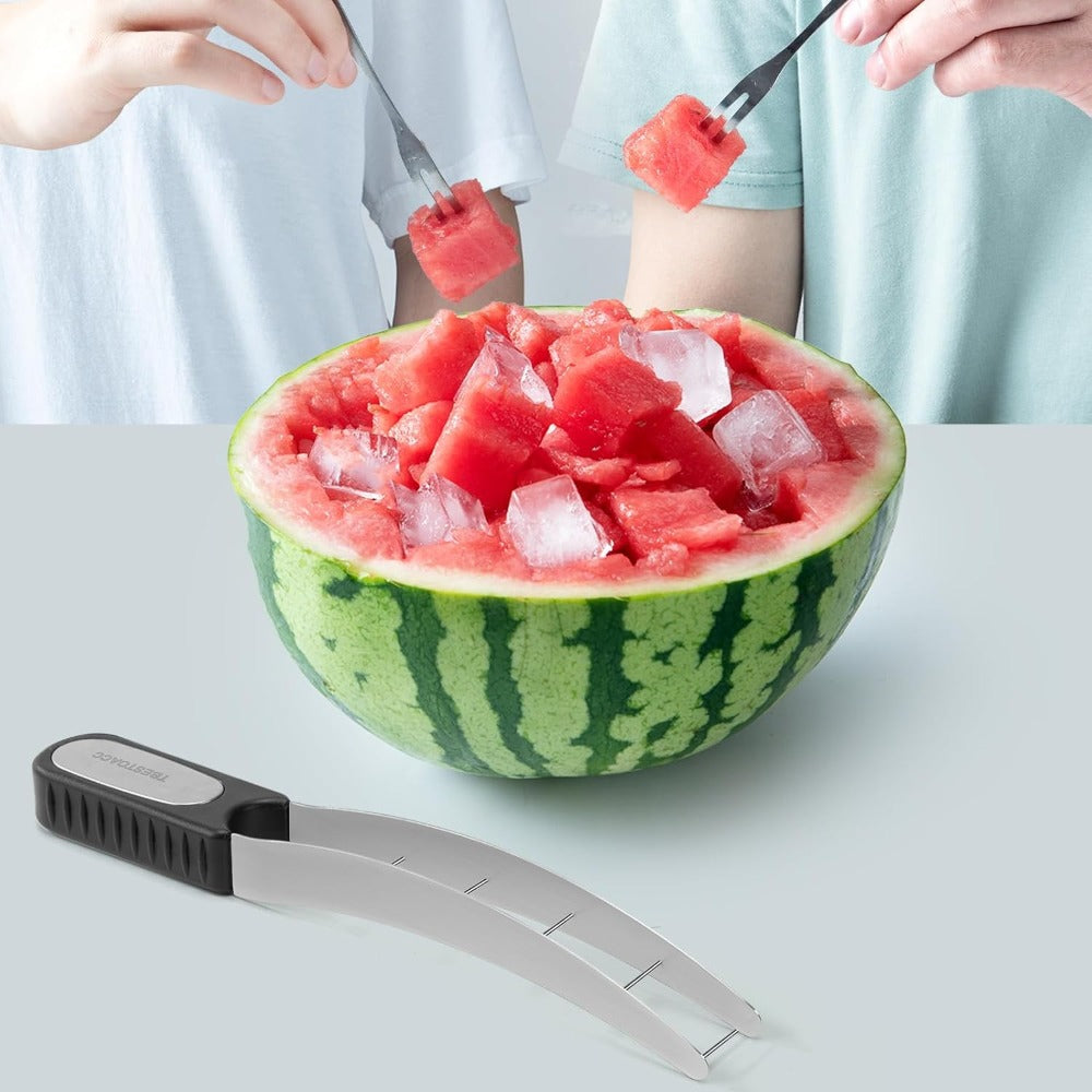 Stainless Steel Watermelon Slicer, Reusable Kitchen Tool for Cutting Watermelon & Other Fruits