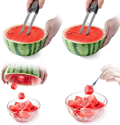 Stainless Steel Watermelon Slicer, Reusable Kitchen Tool for Cutting Watermelon & Other Fruits