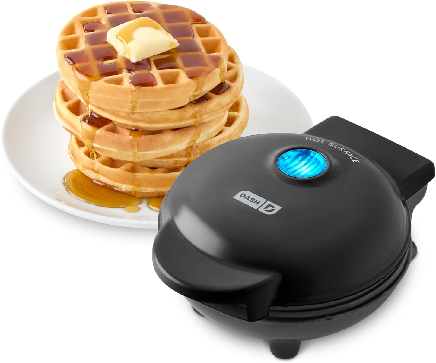 Mini Waffle Maker, 4” Nonstick Waffle Iron with Quick Heat-Up, Perfect for Kids & Families